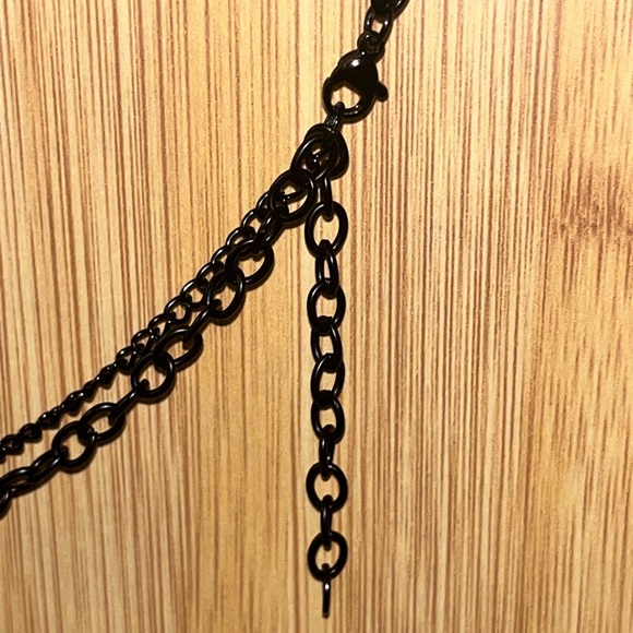Hand Crafted Black Cross Pendant Necklace with Red Accent - Picture 4 of 4